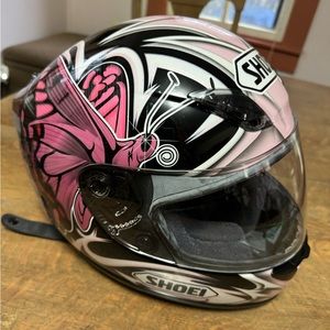 Shoei Pink Butterfly Motorcycle Helmet